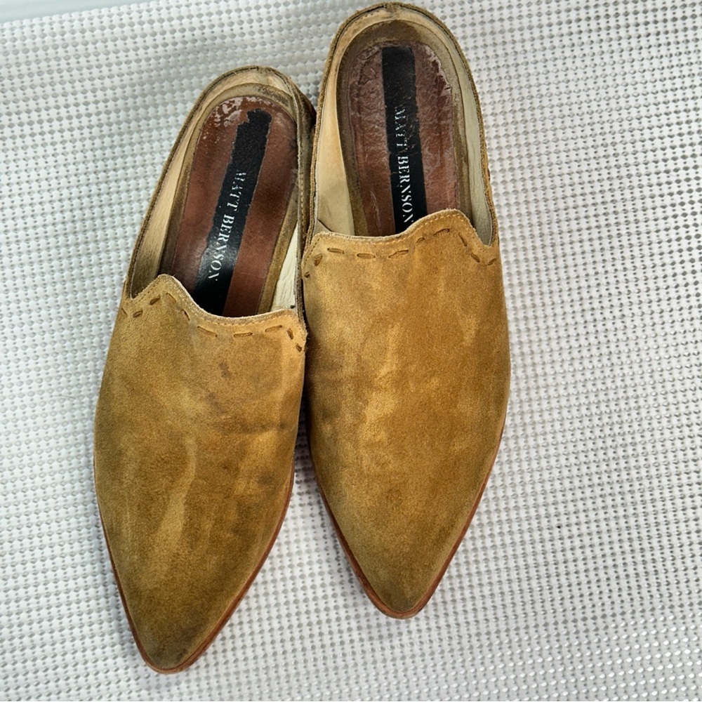 Matt Bernson Suede Mule Pointed Toe Slip On Tan Size 7.5 - Picture 2 of 10